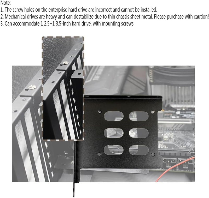 KOOBOOK 2Pcs 2.5" to 3.5" Hard Drive Tray Sturdy Holder Easy Install PCI SSD HDD Mounting Bracket with Wear Resistant Features for Hard Drive Conversion - Image 3